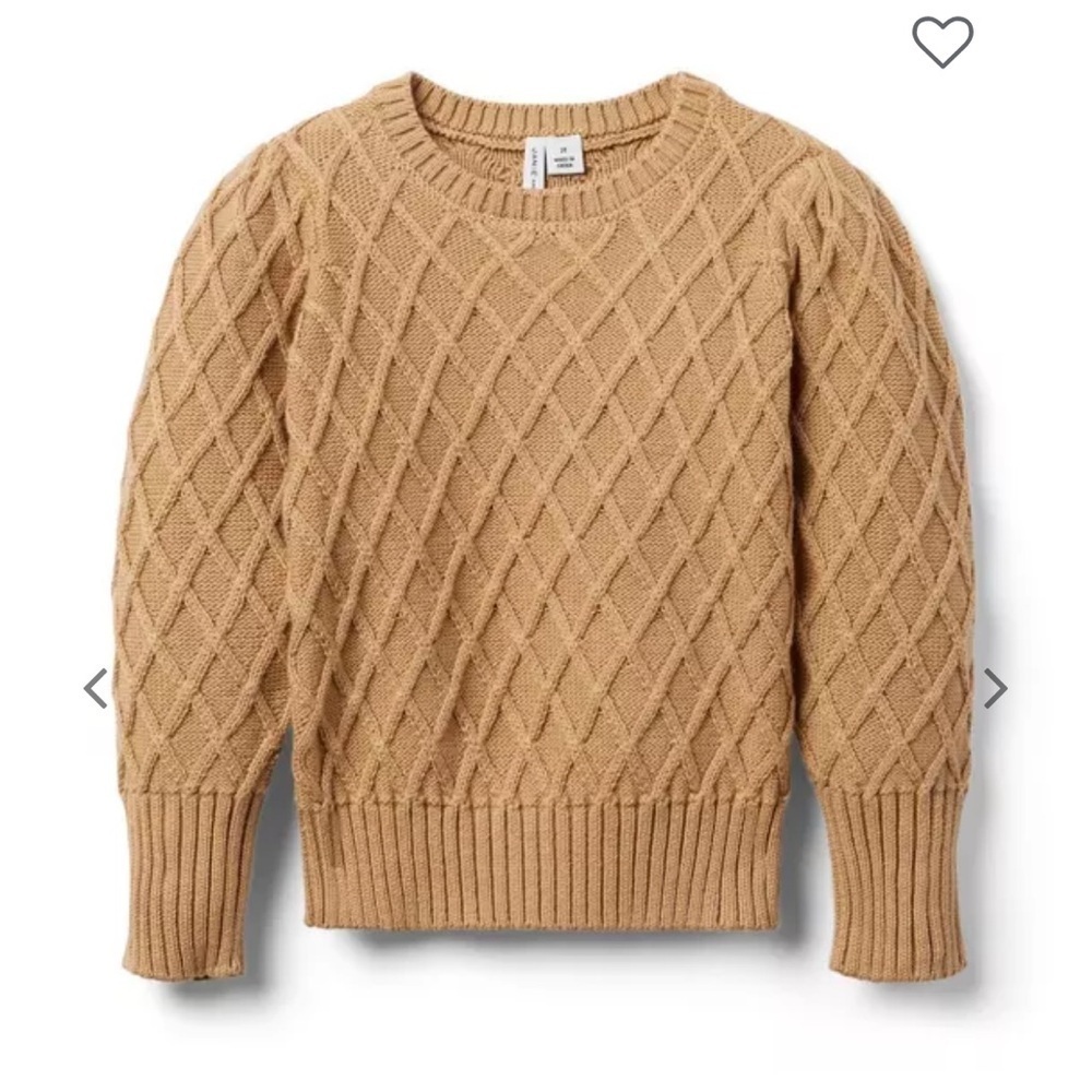 Janie and Jack Milk tea textured sweater girls 7